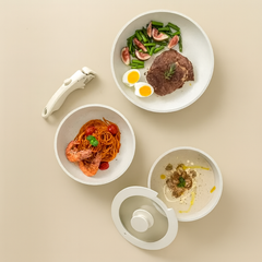 17-delars Non-stick Grytset & Stekpanneset med Avtagbart Handtag Keramisk Beläggning för Induktion & Ugn