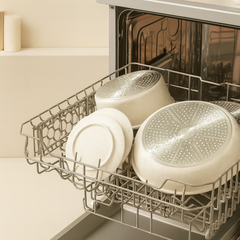 17-delars Non-stick Grytset & Stekpanneset med Avtagbart Handtag Keramisk Beläggning för Induktion & Ugn