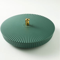 Snacksbricka med Lock – Roterbar Förvaringslåda med Fack, Multifärg