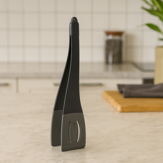 3‑i‑1 Köksredskap – Värmetålig Silikonspatel, Serveringstång för Matlagning och Grill