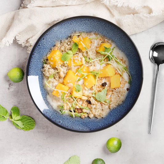 6-pack Keramik Middagstallrikar – Djup Tallrik med Reactive Glaze, Ø26 cm – Pastatallrik & Servis