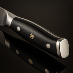 7-tums Kockkniv i Damaskusstål VG10 – Professionell Handgjord Kökskniv med Svart Trähandtag & Presentask