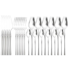 Bestickset i guld/silver – 4/24 delar i rostfritt stål – Lyxig design – Perfekt som present – Kniv, gaffel, sked & tesked