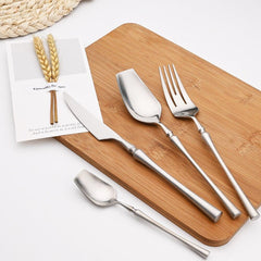 Bestickset i guld/silver – 4/24 delar i rostfritt stål – Lyxig design – Perfekt som present – Kniv, gaffel, sked & tesked