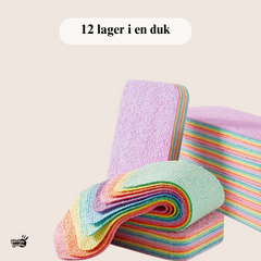 Rivbar Regnbågsduk – 12-Lagers Engångsduk för Effektiv & Fräsch Städning