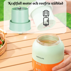 Portabel Juiceflaska med Mixer – 500ml Bärbar Smoothieflaska med Volymmarkering