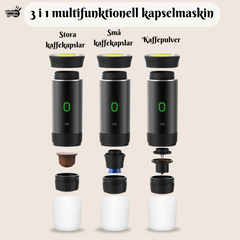 Portabel Kapselkaffemaskin – Trådlös Espresso för Kapslar & Malet Kaffe