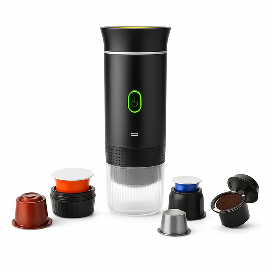 Portabel Kapselkaffemaskin – Trådlös Espresso för Kapslar & Malet Kaffe