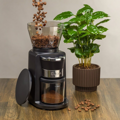 Elektrisk Kaffekvarn G3 – Professionell Kvarn för Espressokaffe & Bryggkaffe – Justerbar Malningsgrad – Svart/Silver – För Hem & Café