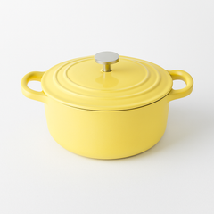 Emaljerad Gjutjärnsgryta 22 cm – Non-Stick, Värmebevarande, Med Lock