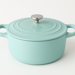 Emaljerad Gjutjärnsgryta 22 cm – Non-Stick, Värmebevarande, Med Lock