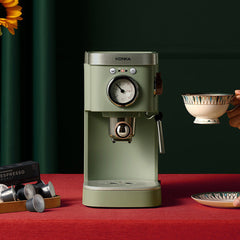 Espressomaskin – 20 Bar, 1,2L – Kapslar, Kaffe & Pulver – Mjölkskummare & Temperaturkontroll – Grön