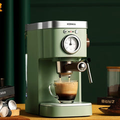 Espressomaskin – 20 Bar, 1,2L – Kapslar, Kaffe & Pulver – Mjölkskummare & Temperaturkontroll – Grön