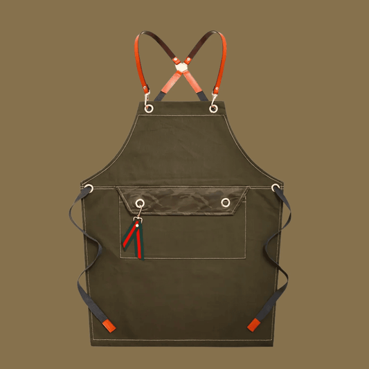 Förkläde Herr & Dam i Canvas – Justerbart Unisex Kök- & Grillförkläde med Fickor, Vattentätt & Slitstarkt