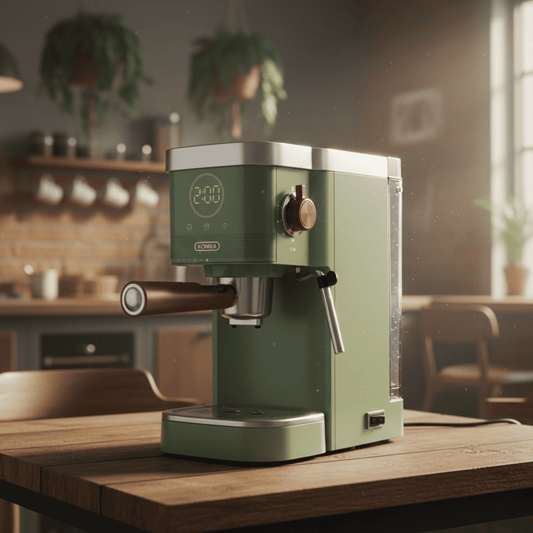 Isolerad Espressomaskin för Hemmabruk – Kaffemaskin i Rostfritt Stål