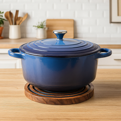 Magnetiskt Grytunderlägg i Trä med Silikonkant – Värmetåligt & Halkfritt Underlägg för Kök och Servering