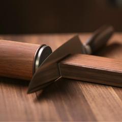 Manuell knivslip i trä 15°- 20° – Professionell knivslipare för köksknivar | Elegant & exakt vinkel