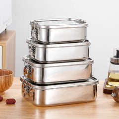 Matlåda i Rostfritt Stål med Lock – Lunchlåda i Rostfritt Stål, Läckagesäker & BPA-fri | 16/18/20/22 cm