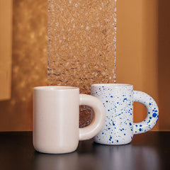 Nordisk Keramisk Kaffekopp med Handtag – Handgjord Kaffemugg i Antik INS-stil (200–300 ml)