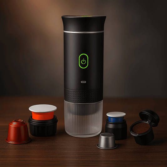 Portabel Kapselkaffemaskin – Trådlös Espresso för Kapslar & Malet Kaffe