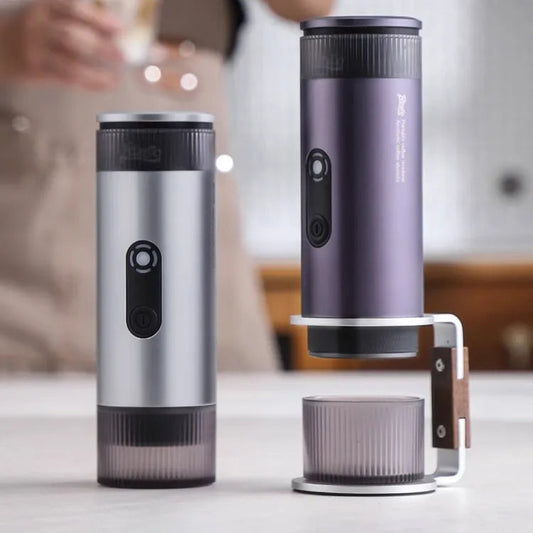 Portabel Kapselkaffemaskin – 15 Bar Tryck, Rostfritt Stål, 80 ml Vattentank, Inbyggd Batteri 7500mAh