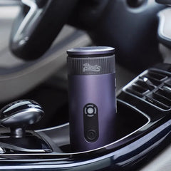 Portabel Kaffemaskin för Espresso – 15 Bar Tryck, Rostfritt Stål, 80 ml Vattentank, Uppladdningsbar, Silver, Svart , Lila och grön