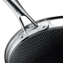 Rostfri Stekpanna och Gryta – Dubbelsidig Non-Coated Kastrull med Glaslock, Flera Storlekar