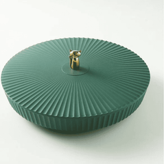 Snacksbricka med Lock – Roterbar Förvaringslåda med Fack, Multifärg