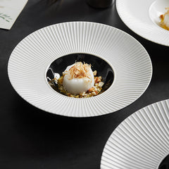 Stor djup tallrik i porslin 30 cm – Nordisk stil – Vit slät design – Sopptallrik / Pastatallrik / Servering