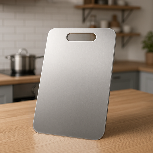 Titan Pro Skärbräda i Rostfritt Stål – Antibakteriell, Halkfri & Knivvänlig (Flera storlekar)