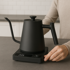 Vattenkokare 1L i Rostfritt Stål – Temperaturstyrd Elektrisk med Temperaturkontroll