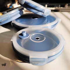 Hopfällbara matlådor i silikon – 4-pack med lufttäta lock, platsbesparande design