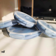 Hopfällbara matlådor i silikon – 4-pack med lufttäta lock, platsbesparande design