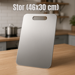 Titan Pro Skärbräda i Rostfritt Stål – Antibakteriell, Halkfri & Knivvänlig (Flera storlekar)