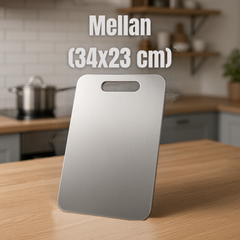 Titan Pro Skärbräda i Rostfritt Stål – Antibakteriell, Halkfri & Knivvänlig (Flera storlekar)