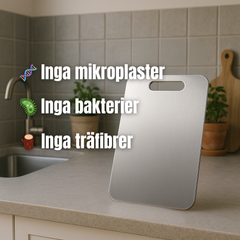 Titan Pro Skärbräda i Rostfritt Stål – Antibakteriell, Halkfri & Knivvänlig (Flera storlekar)
