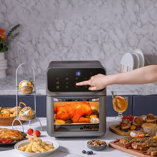 Digital Airfryer med Fönster – 12L Varmluftsfritös för Hälsosam Matlagning med Touchskärm