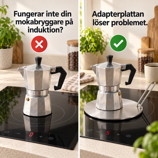 Adapterplatta till Induktionshäll – Värmespridningsplatta i Rostfritt Stål 20/22/24 cm | För Moka, Kaffekanna, keramik kök & Grytor
