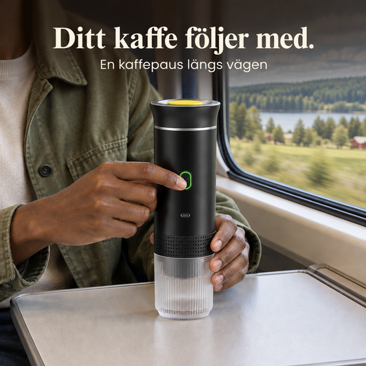 Portabel Espressomaskin – Trådlös Kaffemaskin för Kapslar & Malet Kaffe | Hemma, på Jobbet & Resan
