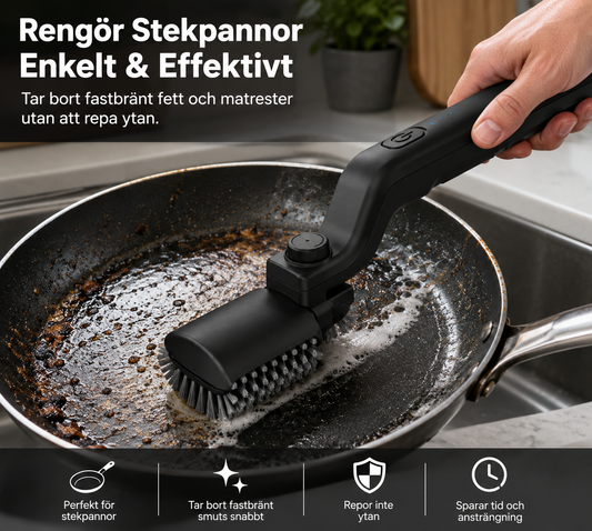 Elektrisk Grillborste & Rengöringsborste för Stekpannor och Ugnsgaller – Trådlös USB – Svart