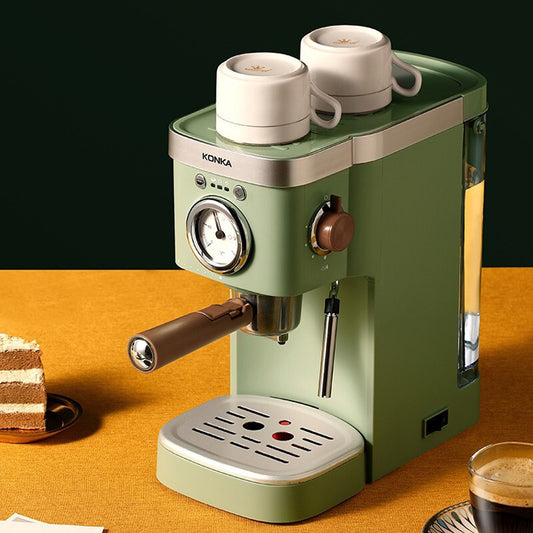 Espressomaskin – 20 Bar, 1,2L – Kapslar, Kaffe & Pulver – Mjölkskummare & Temperaturkontroll – Grön