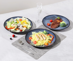 6-pack Keramik Middagstallrikar – Djup Tallrik med Reactive Glaze, Ø26 cm – Pastatallrik & Servis