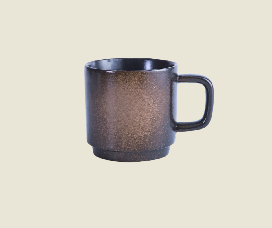 Keramiska Kaffemuggar i Vintage Stil – 300 ml, Tåligt Set i Flera Färger