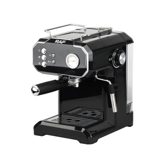 Halvautomatisk Espressomaskin 1,5L – Kaffemaskin med Mjölkskummare & Portafilter – 850W, Svart, 10 Koppar