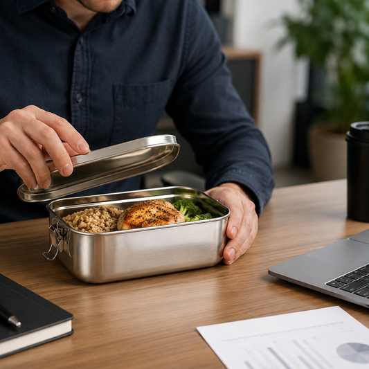 Matlåda i Rostfritt Stål med Lock – Lunchlåda i Rostfritt Stål, Läckagesäker & BPA-fri | 16/18/20/22 cm