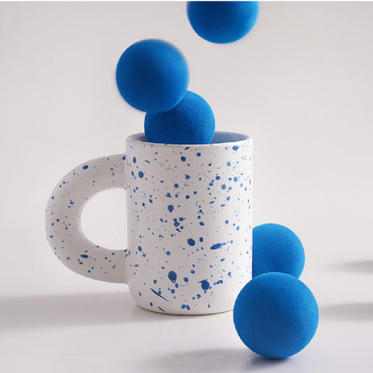 Nordisk Keramisk Kaffekopp med Handtag – Handgjord Kaffemugg i Antik INS-stil (200–300 ml)