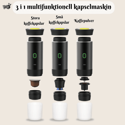 Portabel Kapselkaffemaskin – Trådlös Espresso för Kapslar & Malet Kaffe