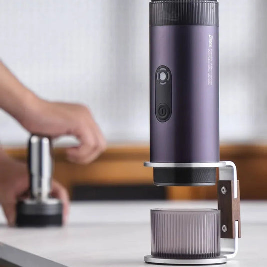 Portabel Kapselkaffemaskin – 15 Bar Tryck, Rostfritt Stål, 80 ml Vattentank, Inbyggd Batteri 7500mAh