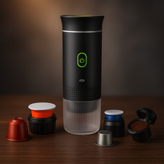 Portabel Kapselkaffemaskin – Trådlös Espresso för Kapslar & Malet Kaffe