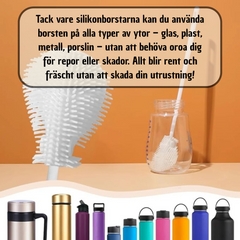 Silikonflaskborste – Hygienisk & Flexibel Rengöringsborste för Flaska, Nappflaska & Termos